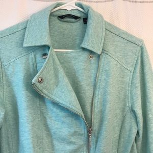 H by Halston Green Sweatshirt Jacket Soft